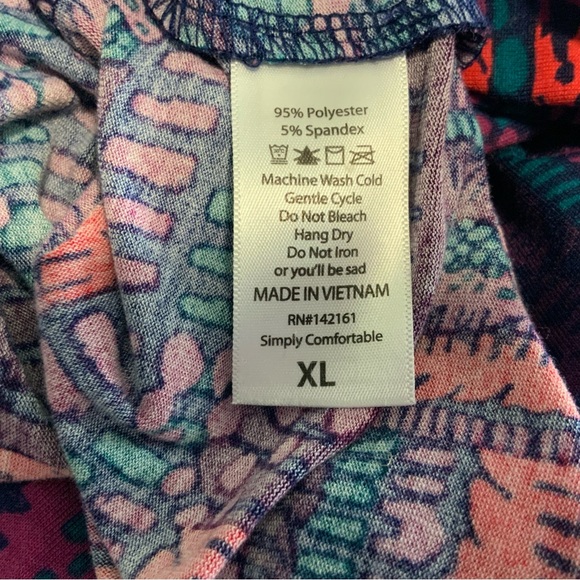 LuLaRoe Purple Pink Green Top Size XL - Picture 8 of 8